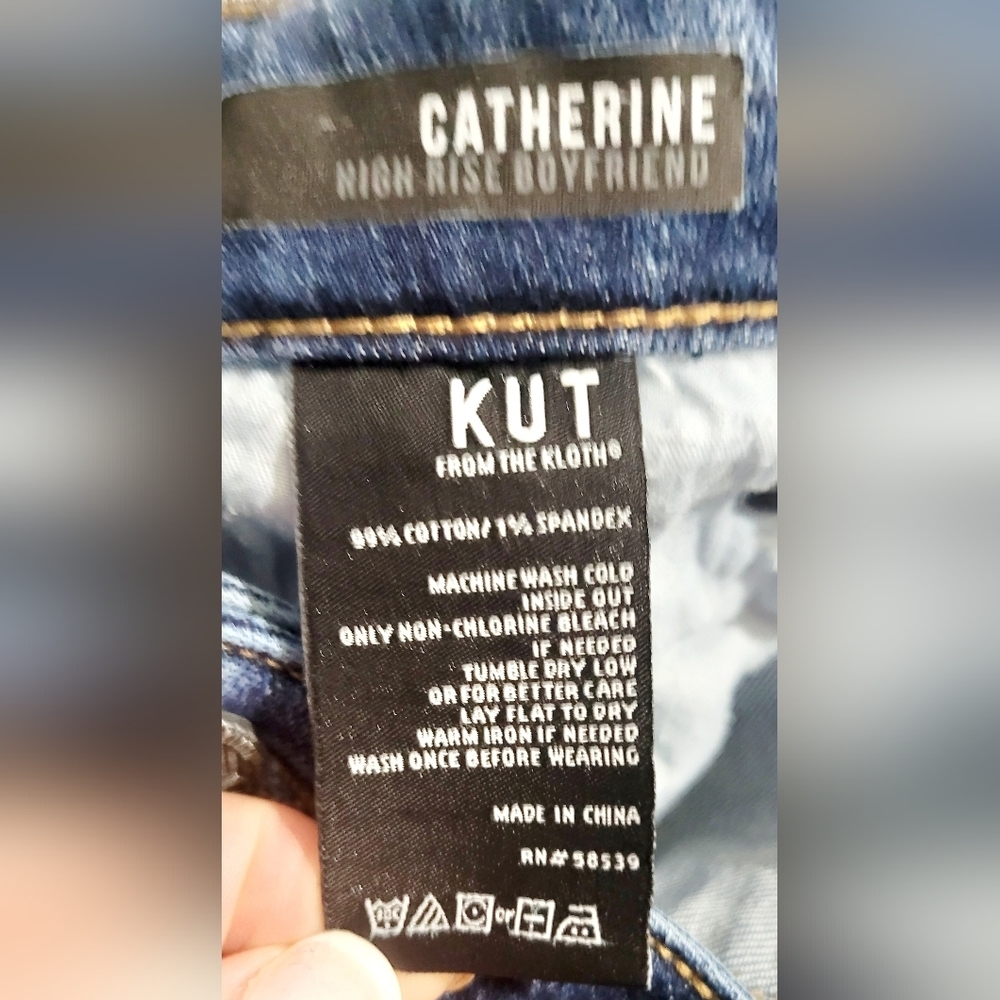 KUT From The Kloth Catherine High Rise Boyfriend Jeans Women’s Size 8 Stretch - Picture 14 of 14